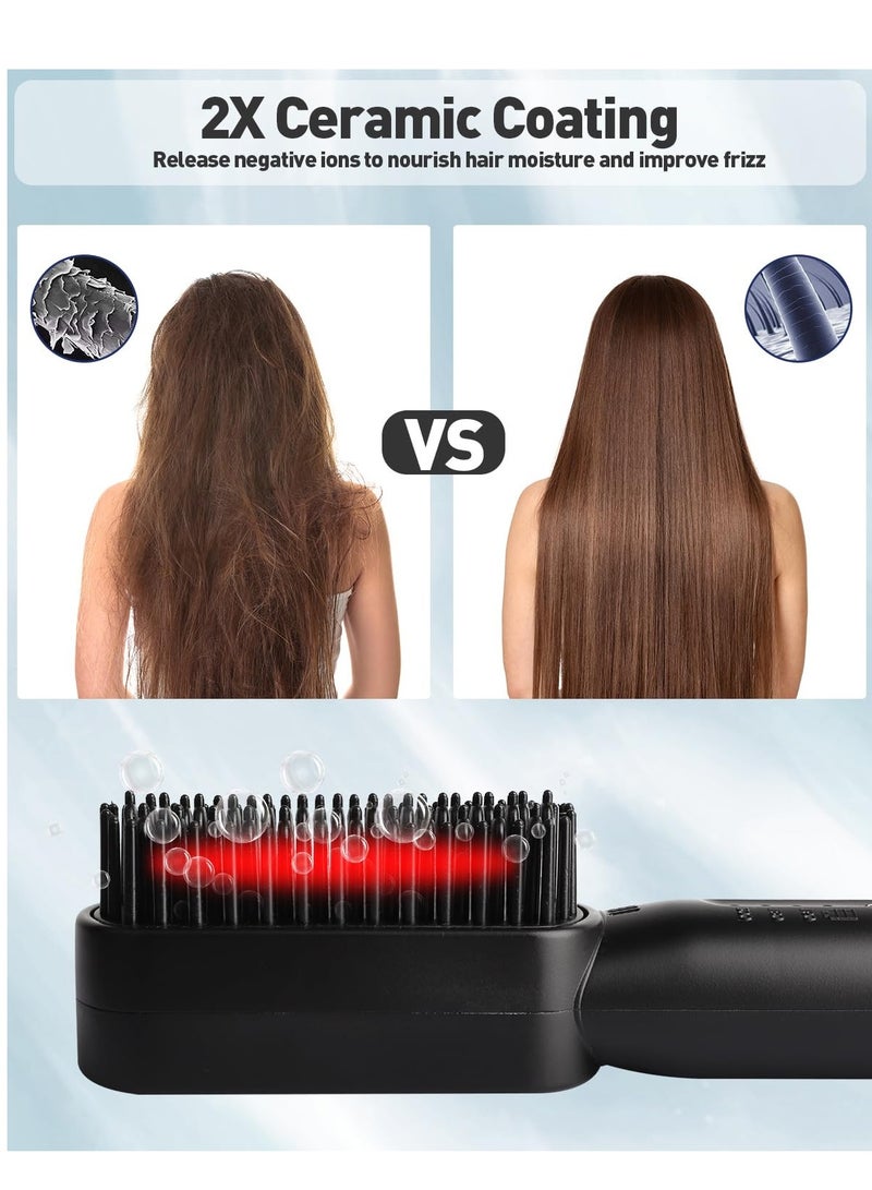 سيوسي فرشاة تمليس الشعر اللاسلكية، فرشاة تمليس الشعر الصغيرة المحمولة للسفر، فرشاة شعر قابلة لإعادة الشحن للسفر، تسخين سريع، اصنع تسريحات الشعر في أي وقت - Image 4