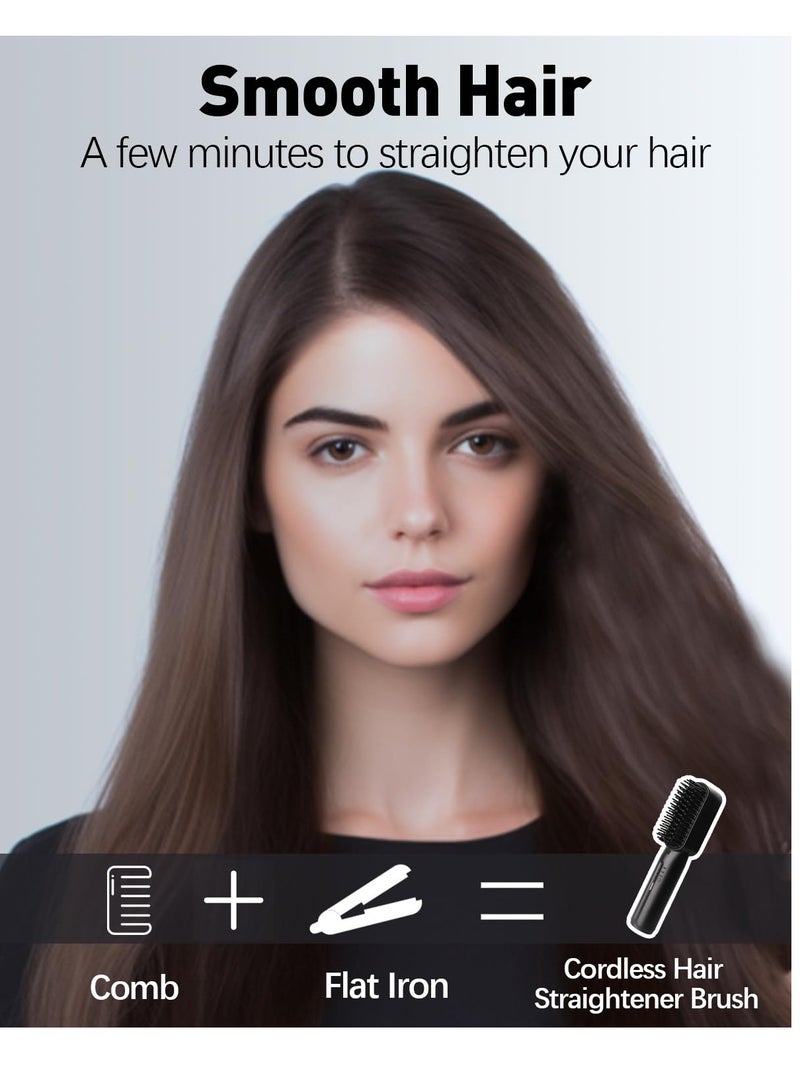 سيوسي فرشاة تمليس الشعر اللاسلكية، فرشاة تمليس الشعر الصغيرة المحمولة للسفر، فرشاة شعر قابلة لإعادة الشحن للسفر، تسخين سريع، اصنع تسريحات الشعر في أي وقت - Image 5