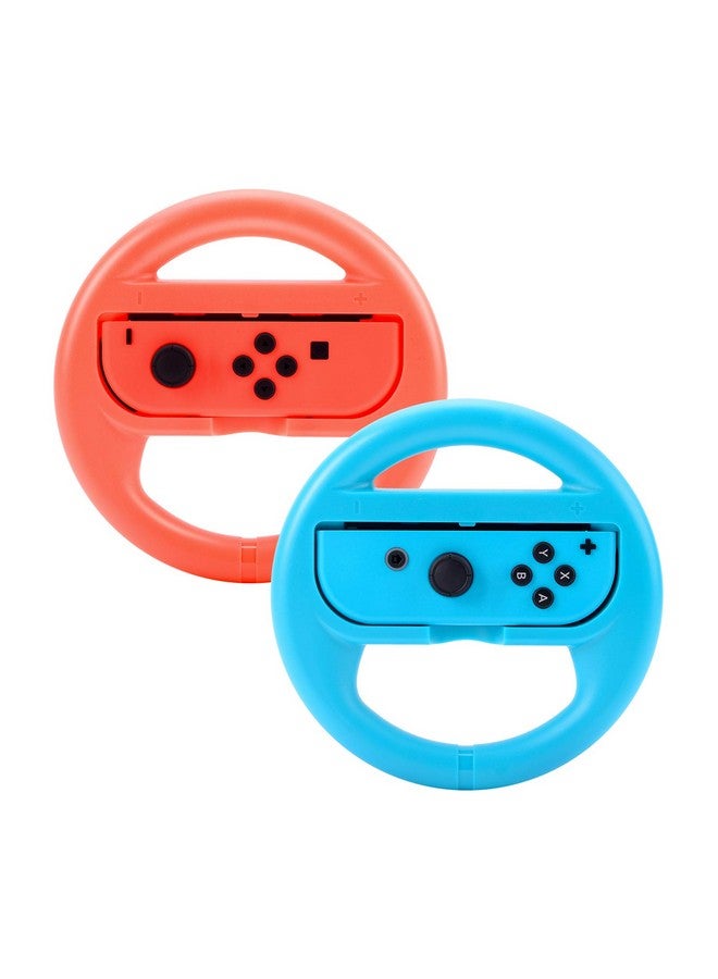 بيسترون عجلة قيادة ألعاب السباق متوافقة مع سويتش ماريو كارت، عجلة قيادة جوي كون، عبوة من قطعتين باللون الأحمر والأزرق - Image 1