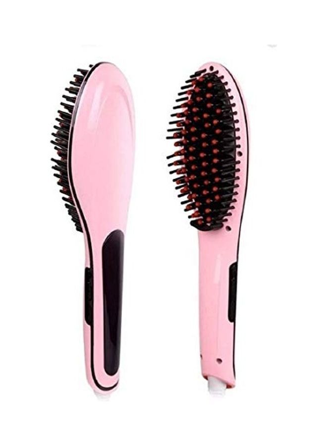 NIBEMINENT 3 In 1 Ceramic Hair Electric Comb Brush Pink - Image 1