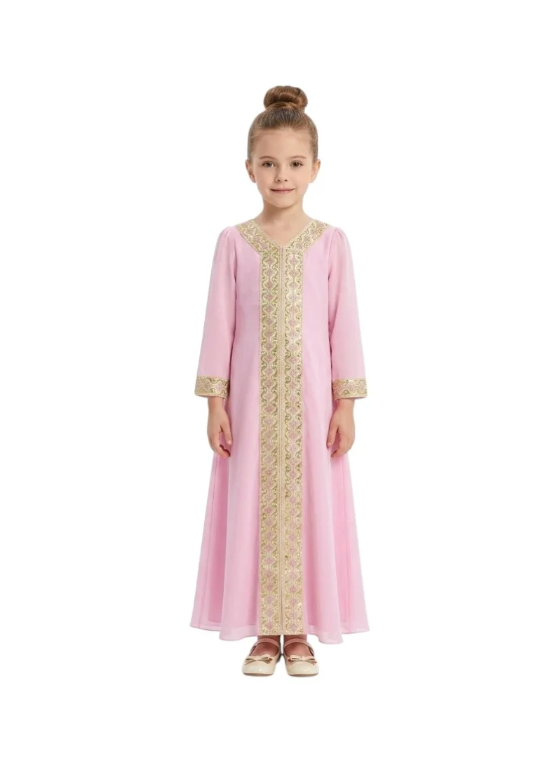 بيداني Rose Sequin-Trimmed Kaftan Gown