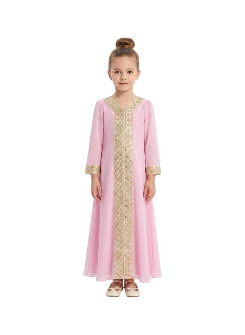 Bidani Rose Sequin-Trimmed Kaftan Gown - Image 1