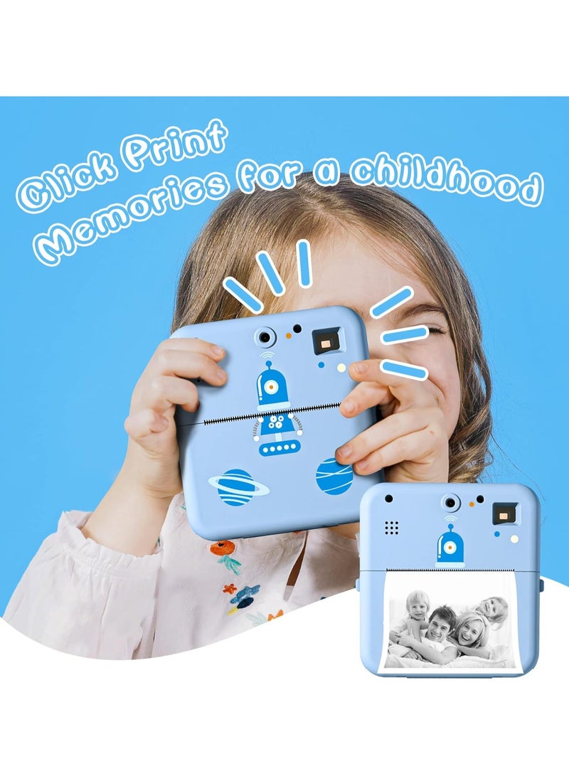 AROAQ Pocket Photo Wireless Thermal Label Printer 1080P Instant Print Camera Compatible with iOS Android Smartphone Battery with 3 Rolls Paper - Image 2