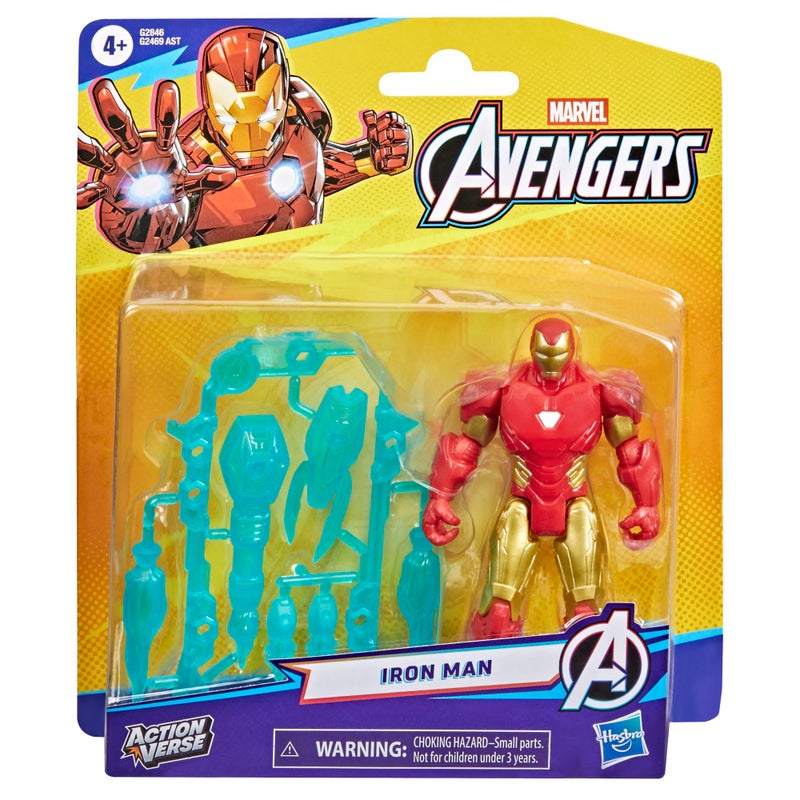 AVENGERS أفينجرز مارفل أكشن فيرس شخصية آيرون مان مع ملحقاتها، 4.5 بوصة (11.4 سم) ألعاب وشخصيات الأبطال الخارقين للأطفال، أعمار 4 سنوات فما فوق - Image 2