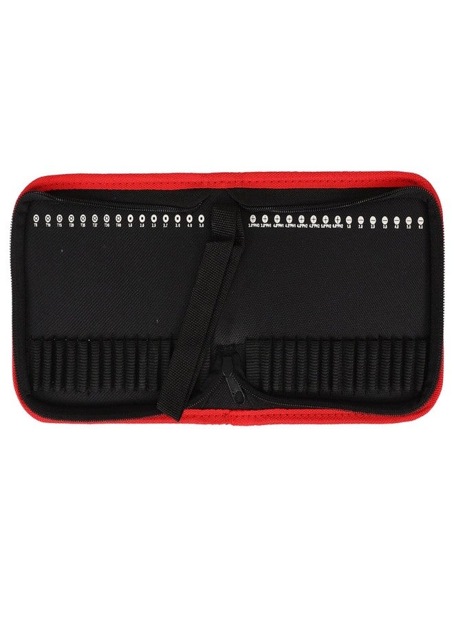 HOMSFOU Canvas Tool Bag with Zipper, Portable Drill Bit Storage Pouch for 30-Piece 150Mm Bits, Handheld Organizer for Home Repair, Automotive Maintenance, and Woodworking - Image 1