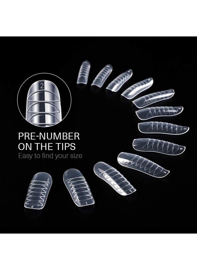 modelones MODELONES Poly Extension Gel Dual Nail Form 120pcs Coffin Nails Clear Ballerina Nail Tips Full Cover  - Image 3