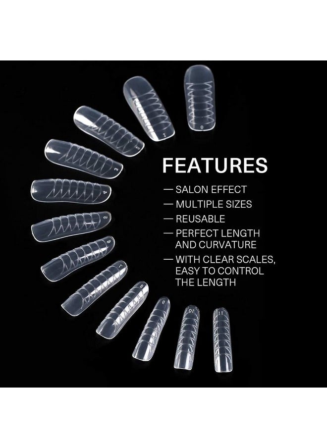 modelones MODELONES Poly Extension Gel Dual Nail Form 120pcs Coffin Nails Clear Ballerina Nail Tips Full Cover  - Image 4