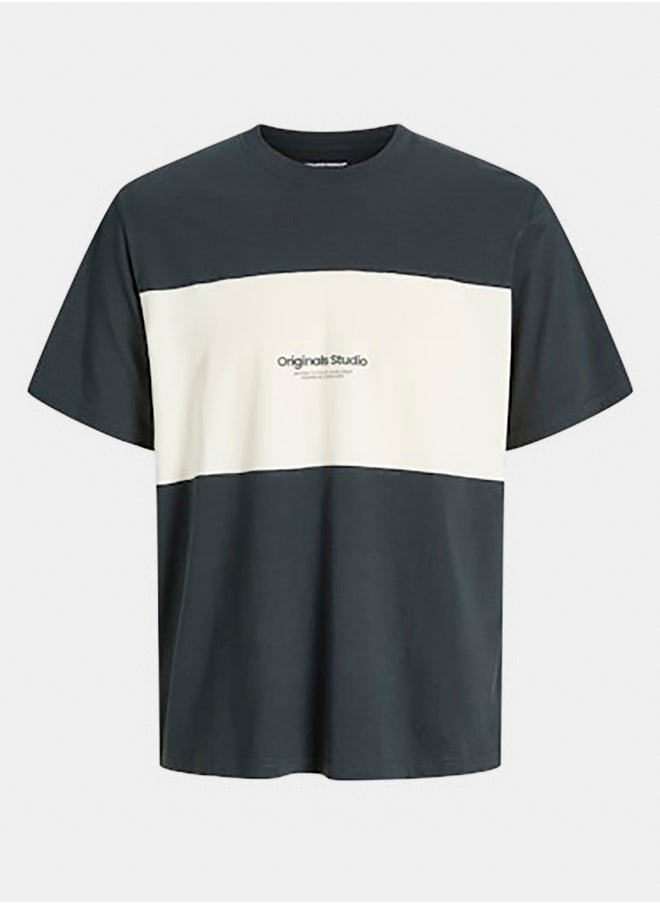 JACK & JONES - Jorvesterbro Block Tee Ss Crew Styd Aw24 - Image 1