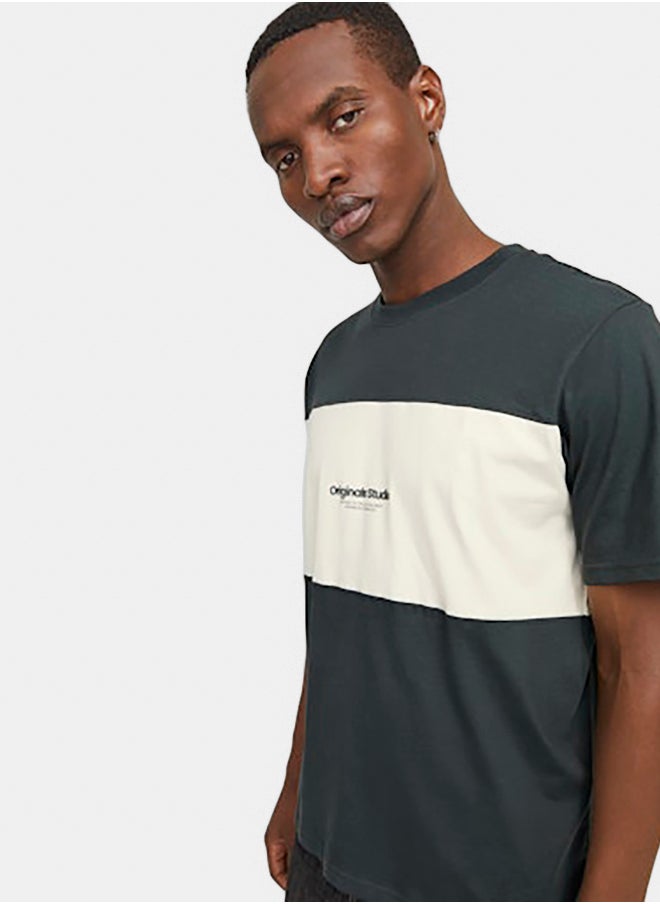 JACK & JONES - Jorvesterbro Block Tee Ss Crew Styd Aw24 - Image 1