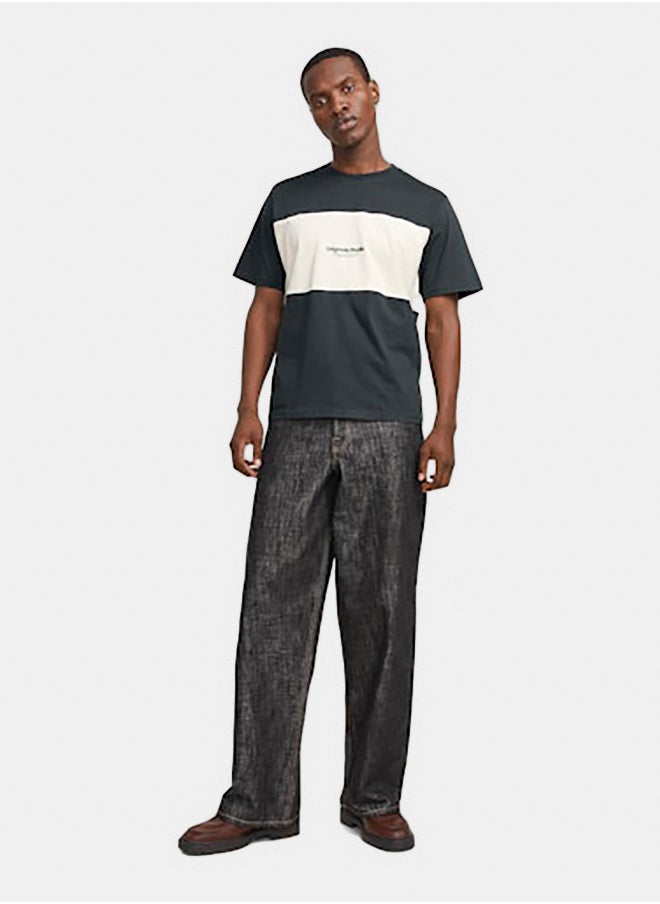 JACK & JONES - Jorvesterbro Block Tee Ss Crew Styd Aw24 - Image 1