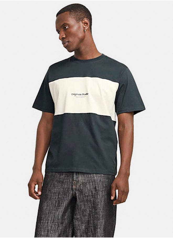 JACK & JONES - Jorvesterbro Block Tee Ss Crew Styd Aw24 - Image 1