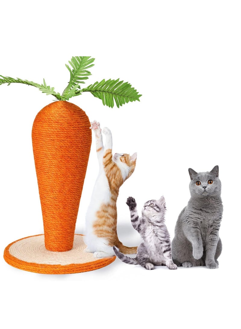 Altheqa Cat Scratching Post,Assembable Carrot Cat Claw Scratcher for Indoor Cats,Sisal Rope Scratch Pad and Carrot Leaves,Interactive Cat Toys,Sisal Cat Post,Sisal Cat Scratcher - Image 1
