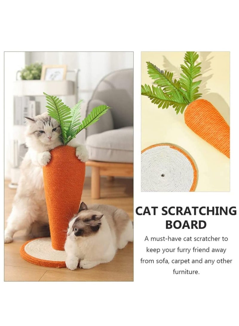 Altheqa Cat Scratching Post,Assembable Carrot Cat Claw Scratcher for Indoor Cats,Sisal Rope Scratch Pad and Carrot Leaves,Interactive Cat Toys,Sisal Cat Post,Sisal Cat Scratcher - Image 3