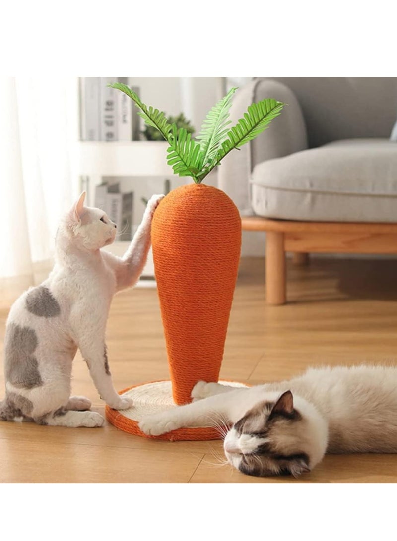 Altheqa Cat Scratching Post,Assembable Carrot Cat Claw Scratcher for Indoor Cats,Sisal Rope Scratch Pad and Carrot Leaves,Interactive Cat Toys,Sisal Cat Post,Sisal Cat Scratcher - Image 2