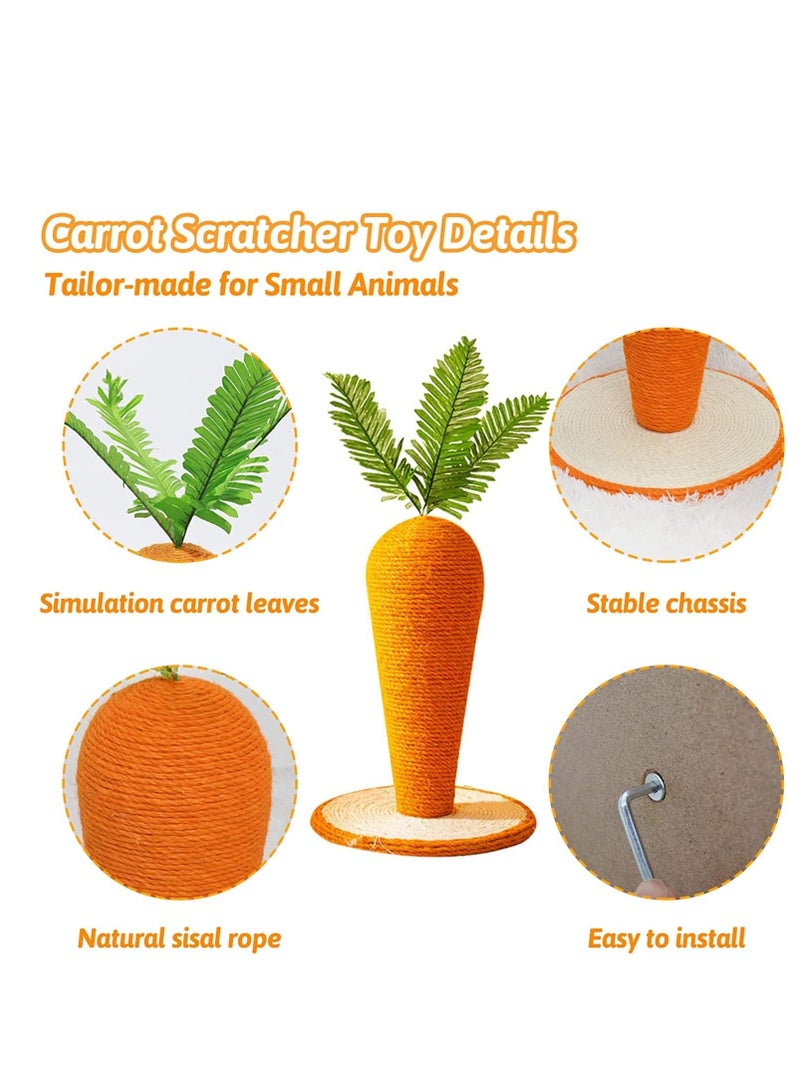 Altheqa Cat Scratching Post,Assembable Carrot Cat Claw Scratcher for Indoor Cats,Sisal Rope Scratch Pad and Carrot Leaves,Interactive Cat Toys,Sisal Cat Post,Sisal Cat Scratcher - Image 4