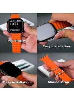 modio Modio 4G Ultra max android smart watch HD 2.2 inch full touch screen with 3 set strap and wireless charger for men's and boy's (Cellular) Orange 4GB RAM / 64GB ROM  - Image 2