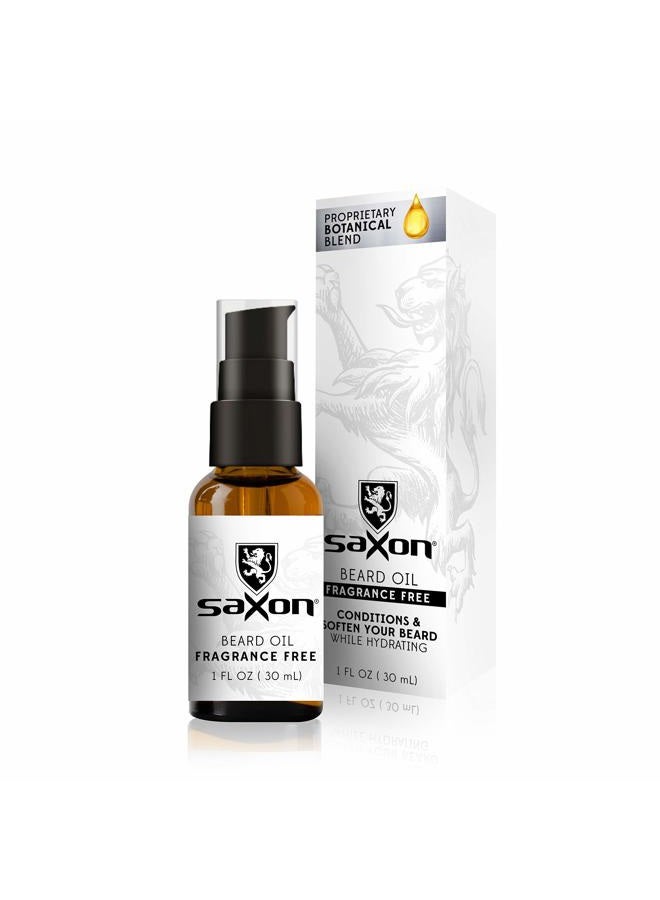 Saxon Beard Oil, Fragrance Free - Image 1