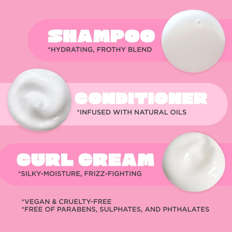 Cake Beauty Curl Friend Curl Defining Shampoo, Conditioner & Cream Set - Avocado & Argan Oil Curly Hair Products - Anti-Frizz, Cruelty Free & Vegan Gift Set - Image 5