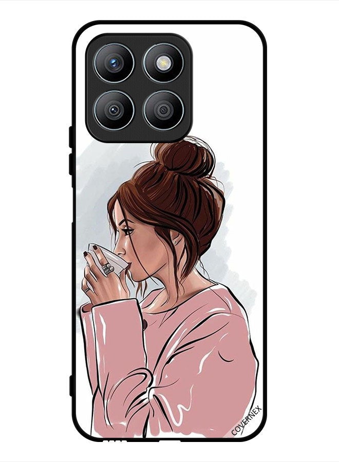 Covernex غطاء واقي لهاتف هونر X8b فن فتاة تشرب الشاي - Image 1