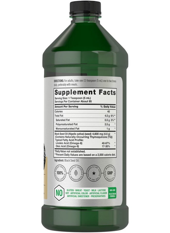 Horbaach Horbäach Black Seed Oil Liquid 16oz | 4600mg | Cold Pressed Nigella Sativa Supplement | Vegetarian, Non-GMO, Gluten Free, and Solvent Free Formula  - Image 2