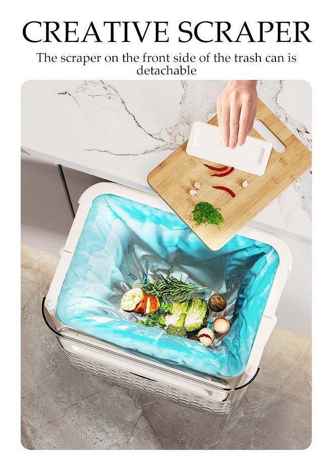 DUNISO Hanging Trash Can, foldable household recycling garbage bin, wall mounted kitchen countertop garbage bin, strong load bearing capacity，sturdy and durable，suitable for kitchen, bathroom, bedroom ﻿  - Image 4