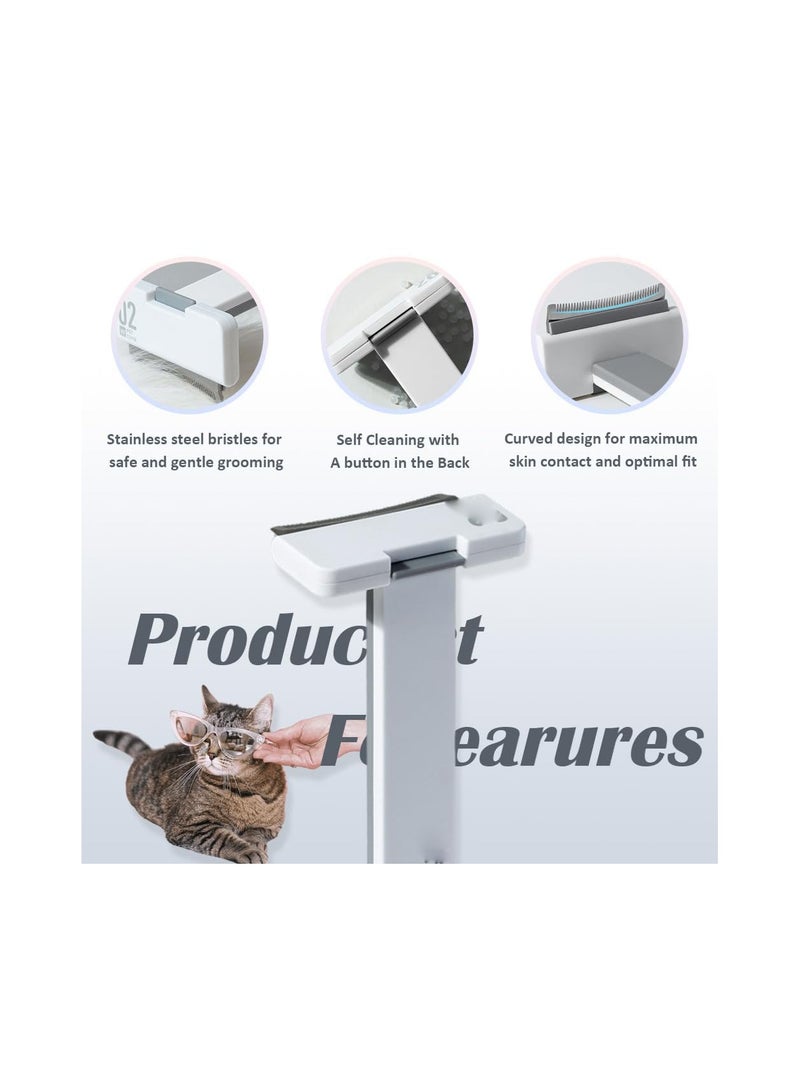 SOLARAE Cat Brush & Small Dog Brush Comb, for Indoor Cats Shedding, Cat Brushes with Release Button, Long or Short Haired Cats Hair Grooming Brush Tool, Cat Comb for Deshedding Removes Loose Fur - Image 4