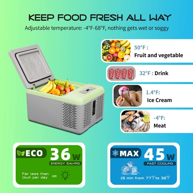 Alpicool C9PT Mini Portable Freezer, 12 Volt Car Refrigerator, 10 Quart Fast Cooling, with 12/24V DC and 100-240V AC for Outdoor, Camping, RV, Truck, Boat - Image 4