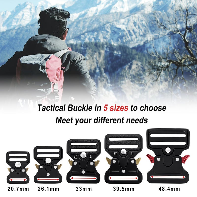 ManTangSun 1 Inch Tactical Buckle for Paracord Bracelets, Metal Tactical Paracord Buckle Hardware for Tactical Vest, Dog Collar, Backpack Strap Clip Replacement Accessories - Image 3
