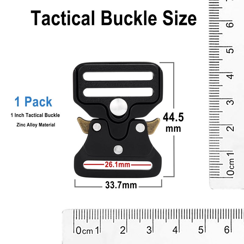 ManTangSun 1 Inch Tactical Buckle for Paracord Bracelets, Metal Tactical Paracord Buckle Hardware for Tactical Vest, Dog Collar, Backpack Strap Clip Replacement Accessories - Image 2