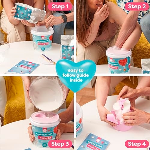 chuckle Holding Hand Casting Kit for Couples with Base & Paints, Hand Sculpture Hand Molding Kit, Hand Mold Kit Couples Activities - Gift for Fathers Day, Women for Wedding, Anniversary, Valentines - Image 4