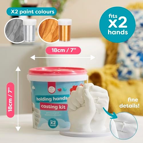 chuckle Holding Hand Casting Kit for Couples with Base & Paints, Hand Sculpture Hand Molding Kit, Hand Mold Kit Couples Activities - Gift for Fathers Day, Women for Wedding, Anniversary, Valentines - Image 2