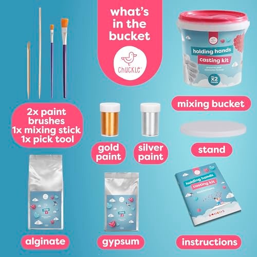 chuckle Holding Hand Casting Kit for Couples with Base & Paints, Hand Sculpture Hand Molding Kit, Hand Mold Kit Couples Activities - Gift for Fathers Day, Women for Wedding, Anniversary, Valentines - Image 5