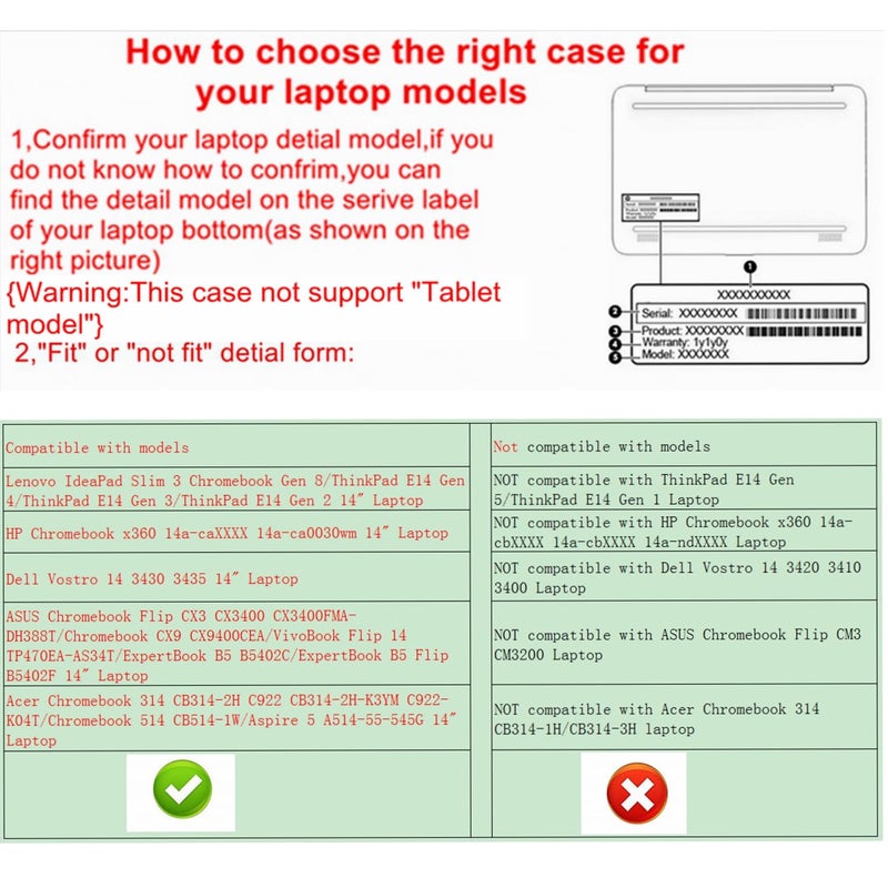 Alapmk Protective Case for Lenovo IdeaPad Slim 3 Chromebook Gen 8/Yoga Pro 9i Gen 8 14,Case for HP Chromebook x360 14a-caXXXX 14a-ca0030wm & Vostro 14 3430 3435/Latitude 3445 Chromebook 14",Galaxy - Image 2