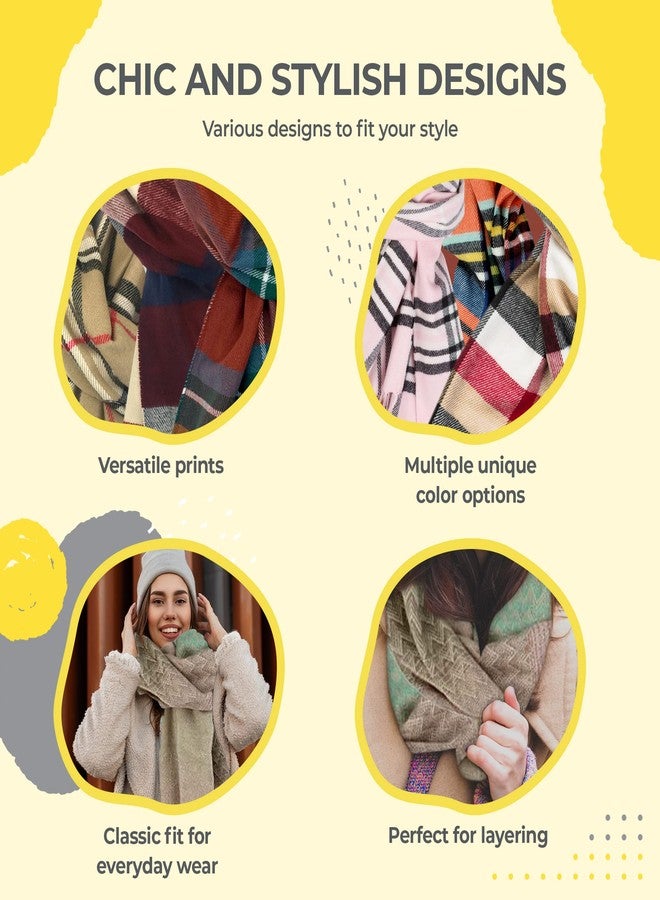 بلام فيزرز وشاح شتوي فاخر فائق النعومة من بلوم فيذرز (نقشة مربعات عاجية) - Image 3