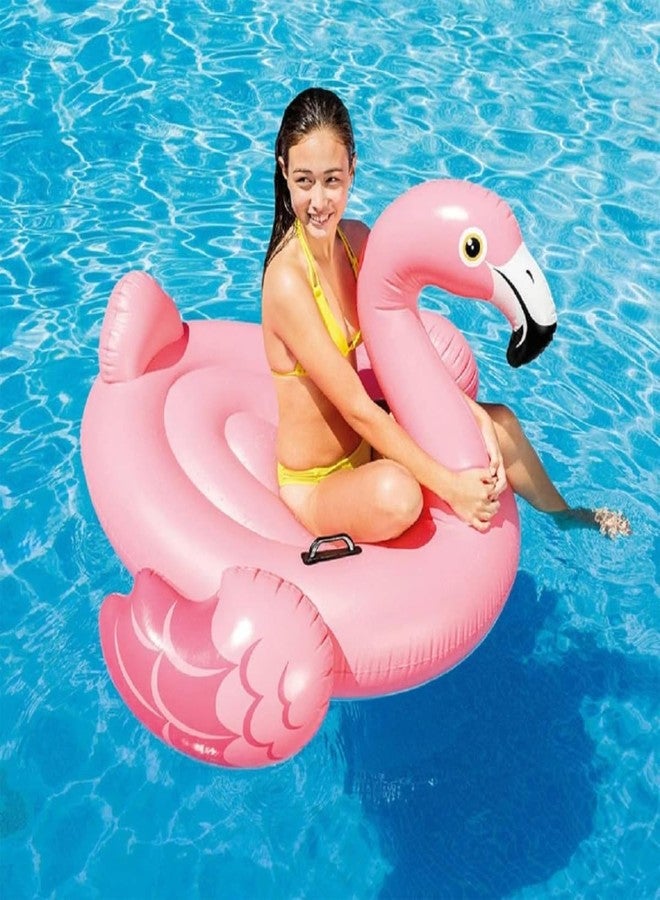 ARIDAM Flamingo Ride-On Inflatable Swimming Pool Float for Kids | Cute Ride-On Pool Float with Safety Ring | Lightweight Air Inflatable Water Toy for Pool & Beach Fun - Image 3