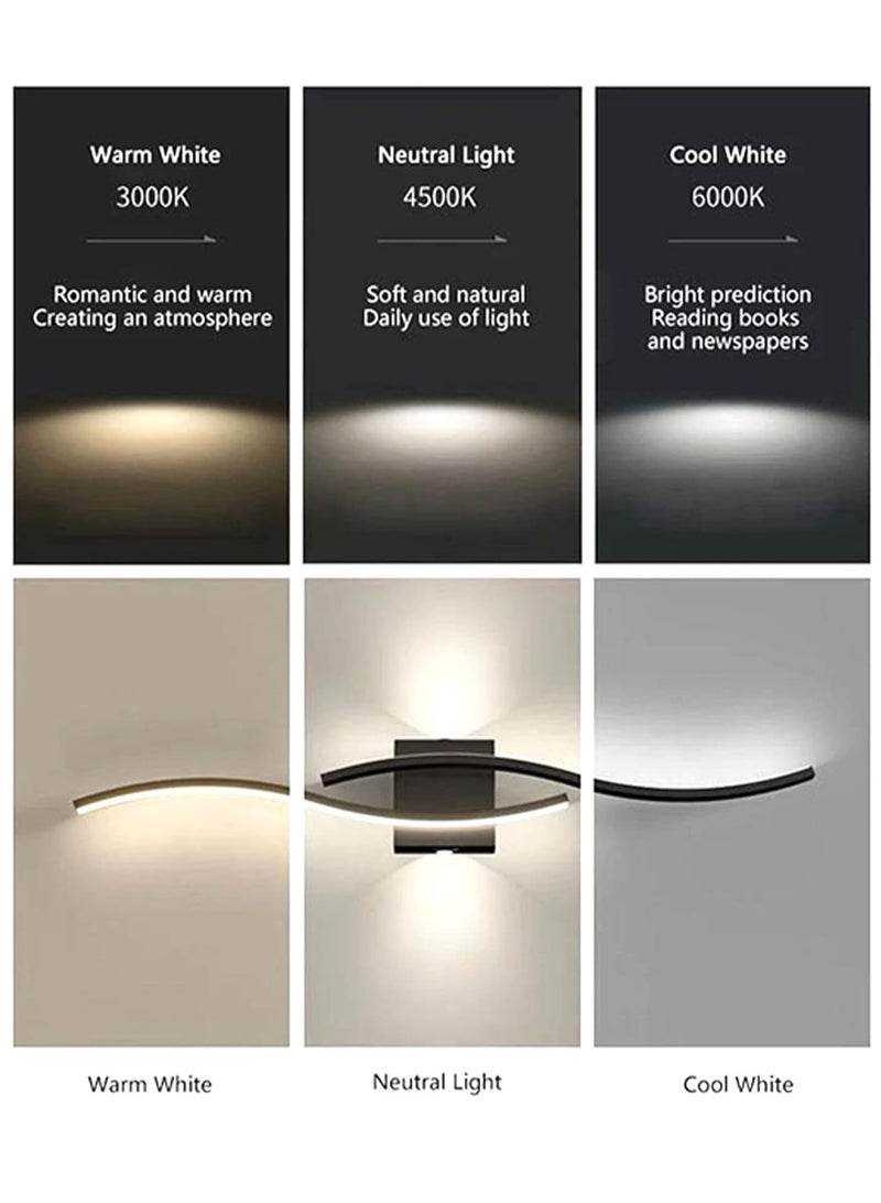 لوبيتيز ( أسود ، 100cm ، ثلاثي الألوان درجة الحرارة ) الحديثة الإبداعية الشريط أدى الجدار مصباح الحد الأدنى غرفة نوم مصباح الجدار السرير غرفة المعيشة أريكة التلفزيون الخلفية مصباح الجدار - Image 3