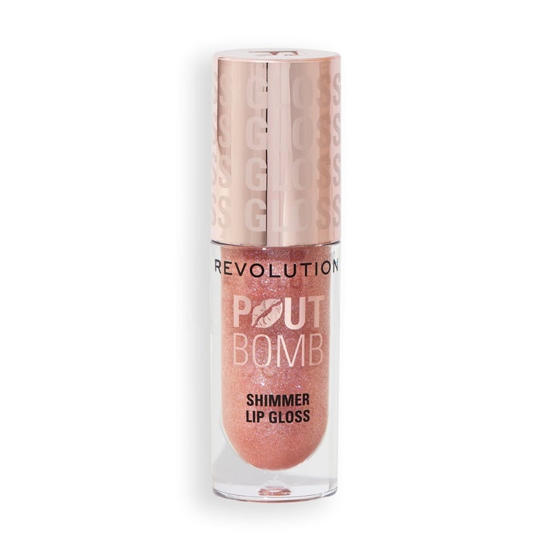 Revolution Pout Bomb Shimmer Lip Gloss – Glimmer Nude - Image 2
