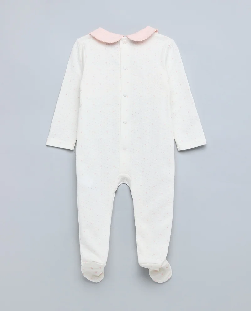 R&B Printed Footed Sleepsuit with Long Sleeves