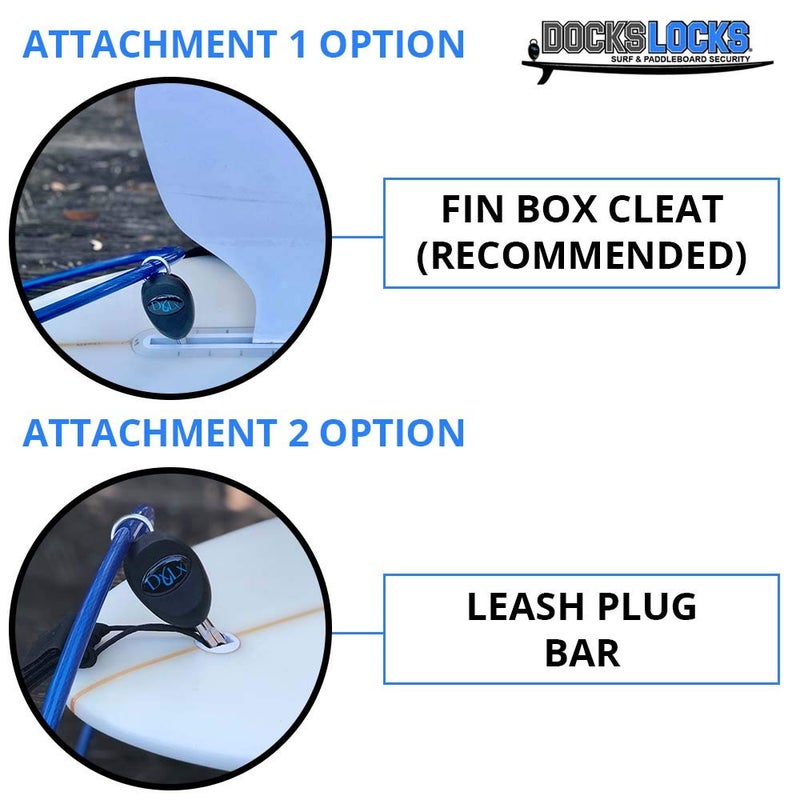 Dockslocks Complete Sup & Surf Security System - Marine Grade Anti-Theft Kit With Patented Jaws Lock  10Ft Coiled Cable Lock & Fin Box Cleat For Paddleboard & Surfboard Protection - Image 2