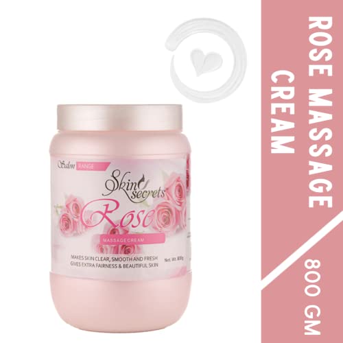 Skin Secrets Rose Massage Cream with Rose Essential Oil for Glowing Skin| Paraben Free, Cruelty Free & vegan| 800gm - Image 2