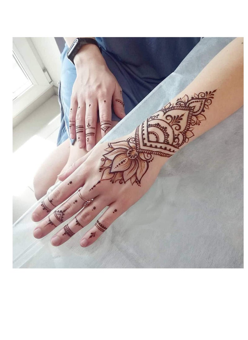 Generic - Tattoo Templates, Henna Tattoo Stencils, 12 Sheet Hand Temporary Tattoo Stickers, Self-Adhesive Reusable, Temporary Tattoos for Kids&Adults Body Art Template, Painting Stencils - Image 1