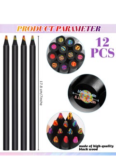 Daytoyz 12-Color Rainbow Colouring Pencils, Jumbo Multicolored Core Art Supplies for School Sketching, Drawing, Christmas Gifts for Adults, Kids  - Image 2