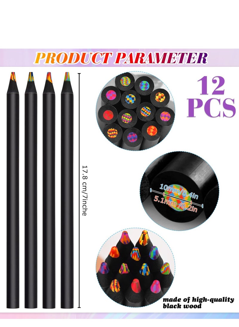 دايتويز أقلام تلوين قوس قزح 12 لونًا، لوازم فنية متعددة الألوان للمدرسة، الرسم، هدايا عيد الميلاد للكبار والصغار. - Image 2