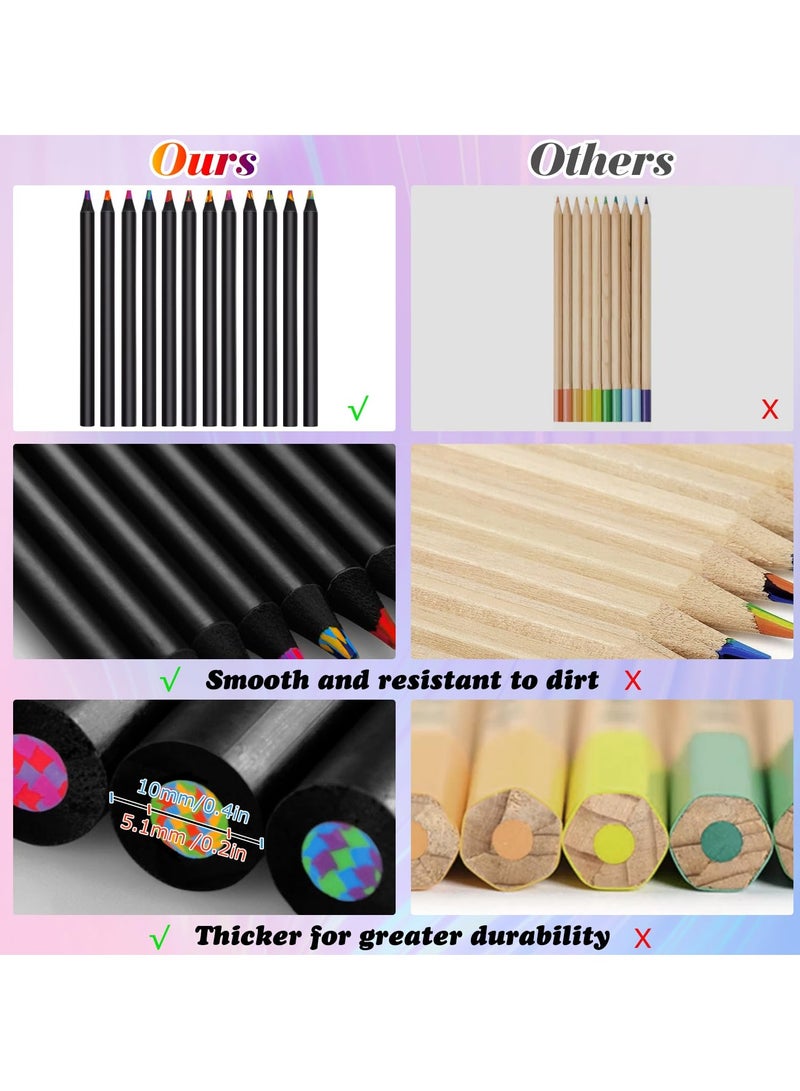 دايتويز أقلام تلوين قوس قزح 12 لونًا، لوازم فنية متعددة الألوان للمدرسة، الرسم، هدايا عيد الميلاد للكبار والصغار. - Image 3