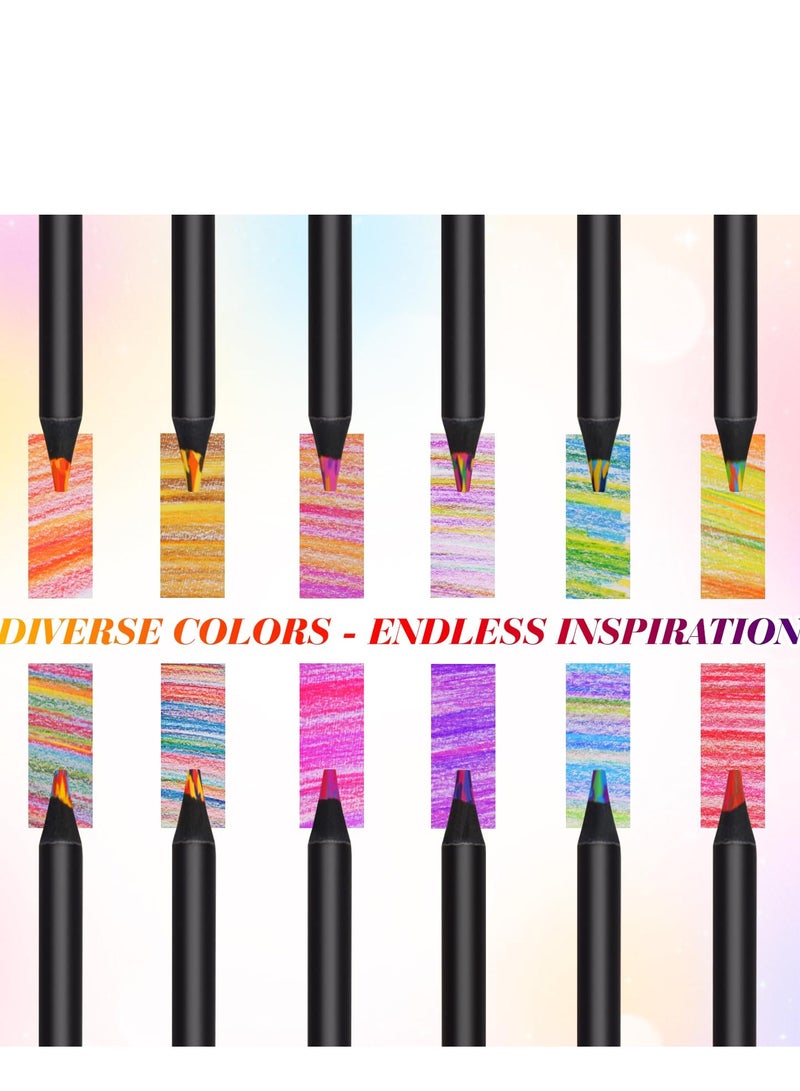 دايتويز أقلام تلوين قوس قزح 12 لونًا، لوازم فنية متعددة الألوان للمدرسة، الرسم، هدايا عيد الميلاد للكبار والصغار. - Image 4
