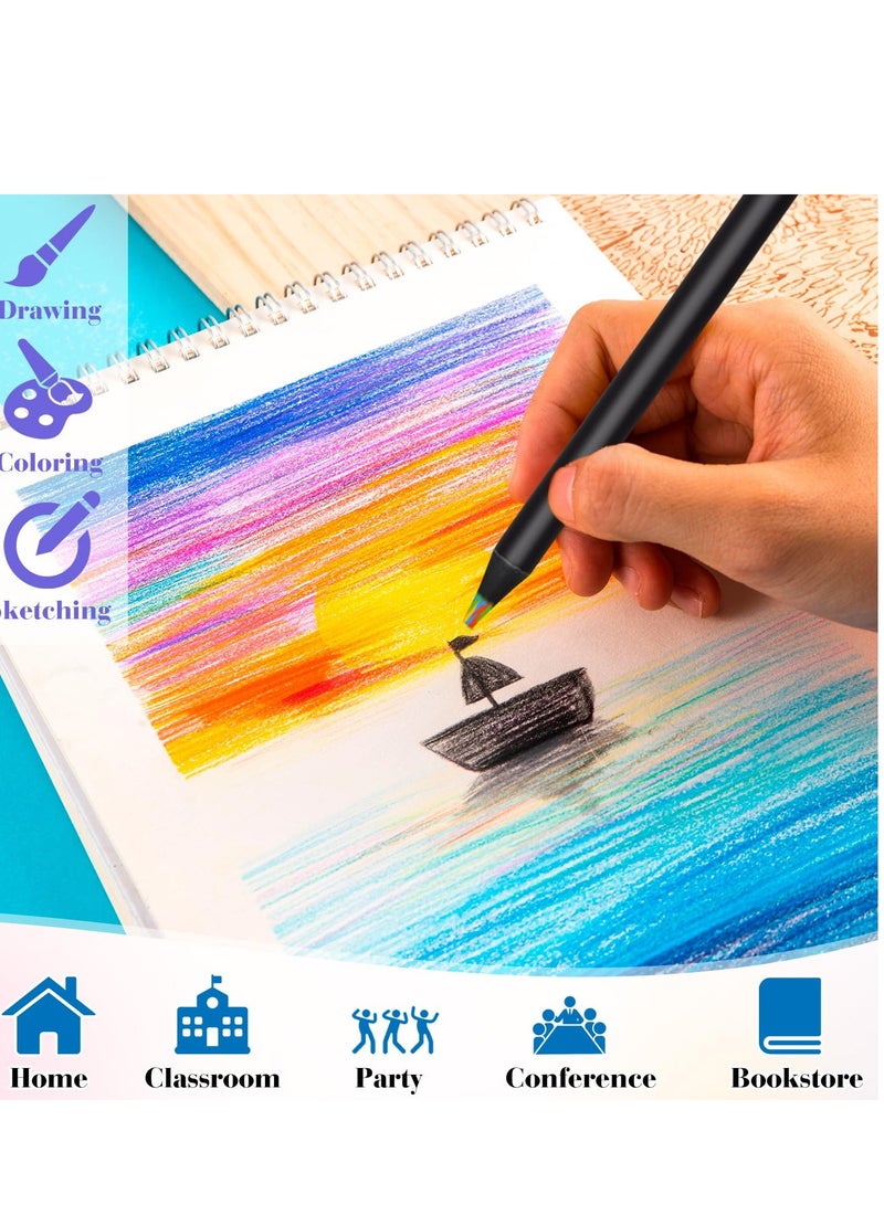 دايتويز أقلام تلوين قوس قزح 12 لونًا، لوازم فنية متعددة الألوان للمدرسة، الرسم، هدايا عيد الميلاد للكبار والصغار. - Image 5