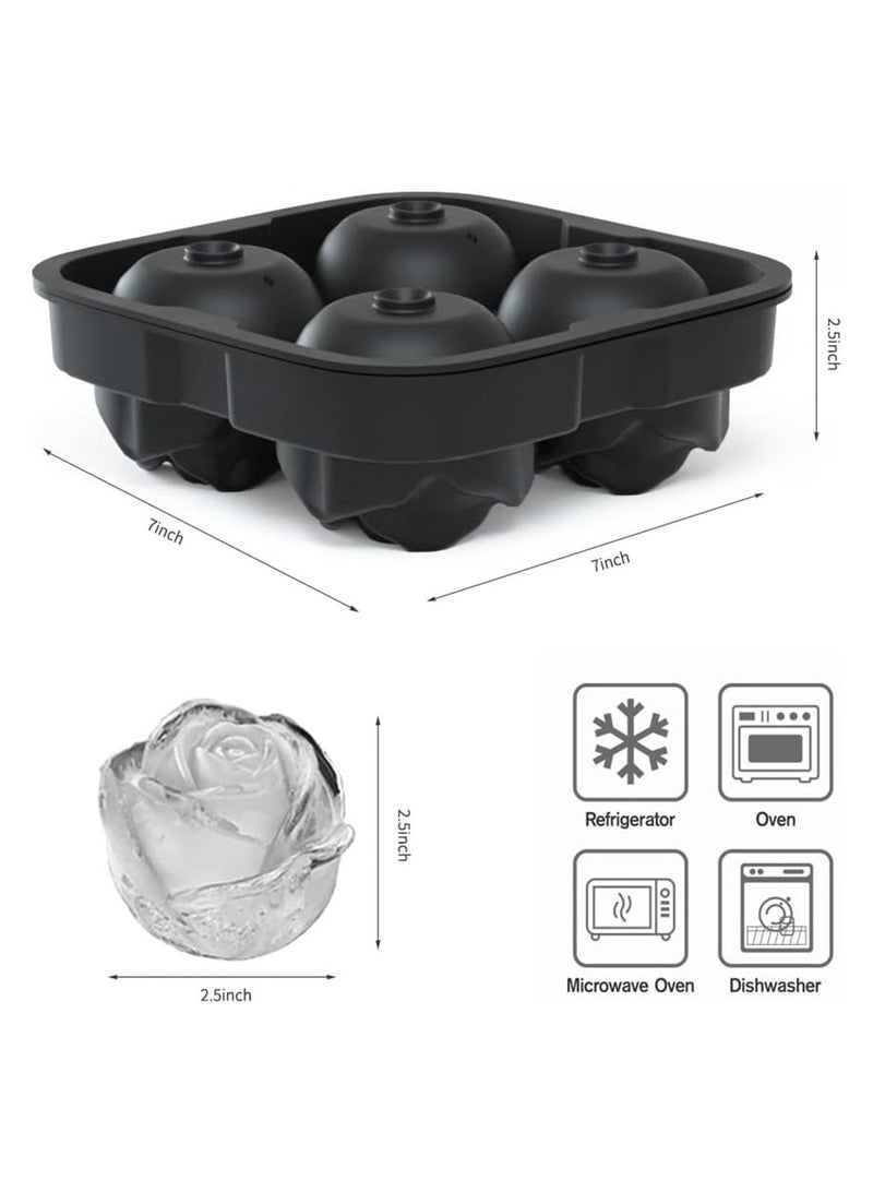 general Rose-shaped mold ice cubes, food-grade silicone ice-making mold, 3D stereoscopic shape, easy to demold - Image 3