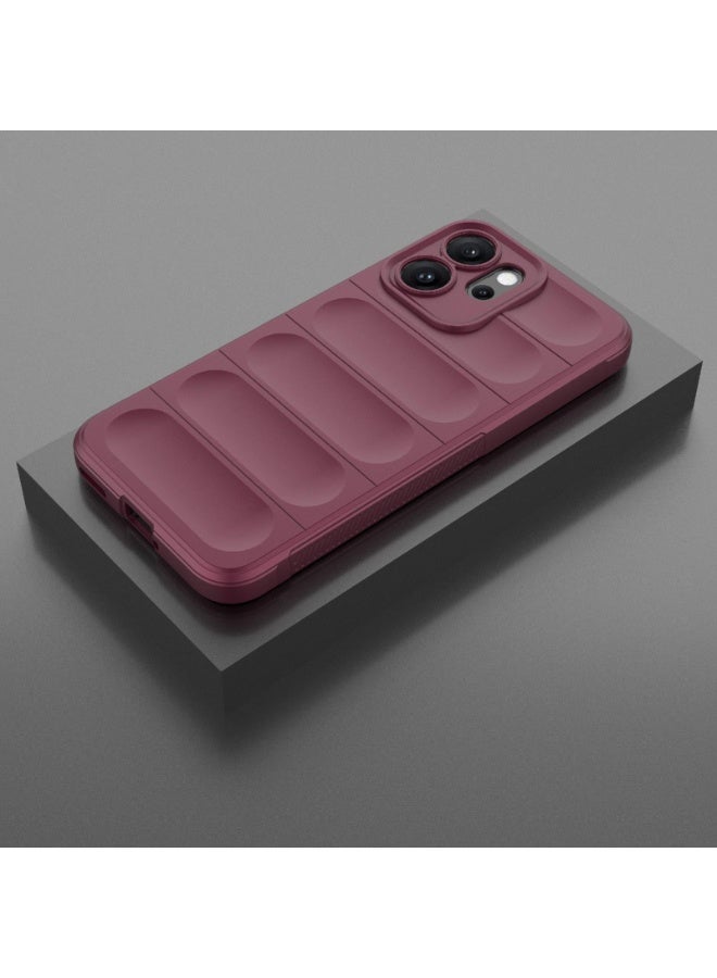 جراب موبايل ماجيك شيلد  سيليكون مضاد للصدمات وحمايه للكاميرا متوافق   Oppo Reno 14F (نبيتي) - Image 2