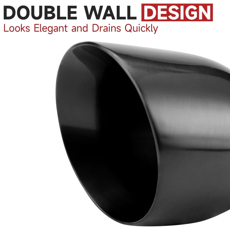 A-KARCK Black Exhaust Tips 2.5" Inlet, 2.5" Inlet 3.5" Outlet 5.0" Length Clamp on Universal Never Fading Muffler Tip - Image 4