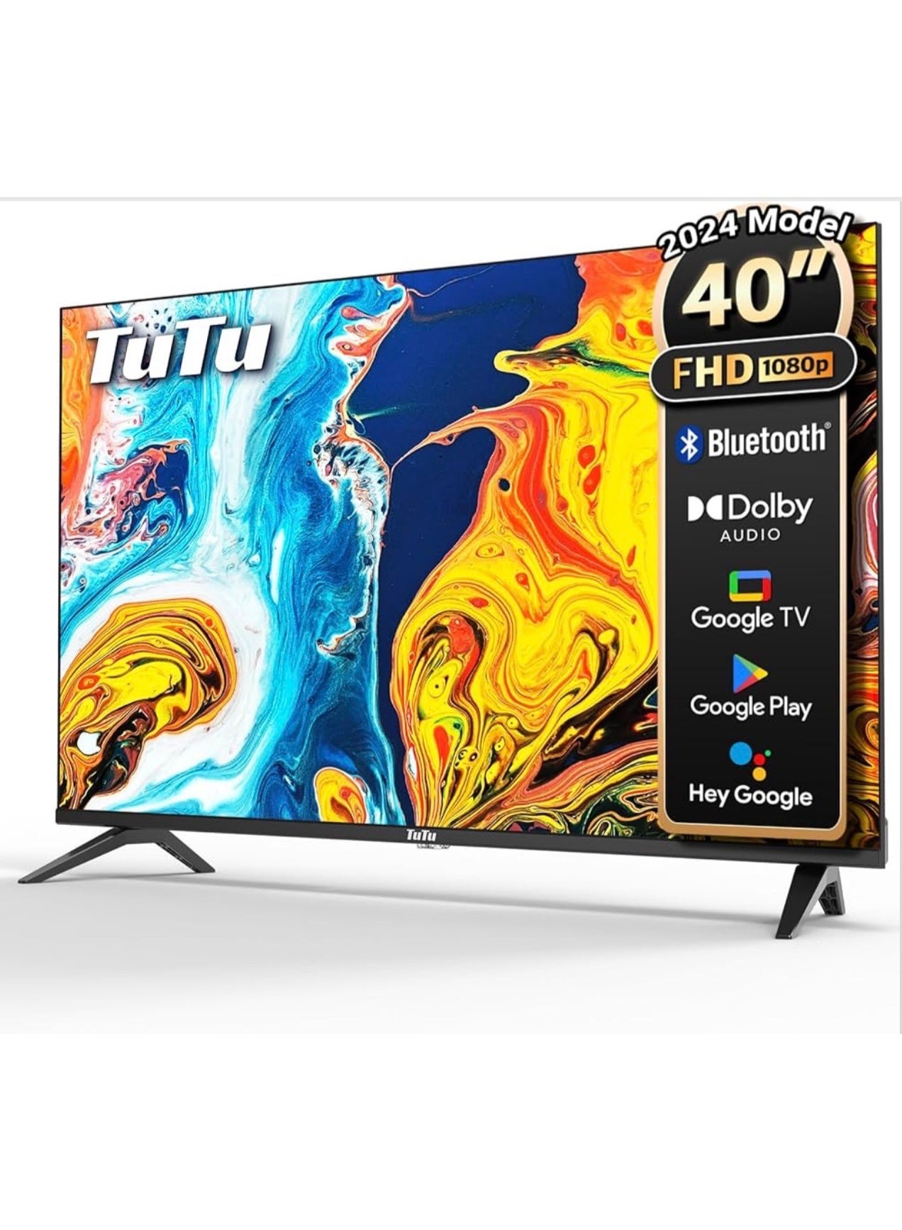 40-InchFHD Smart TV, Built in receiver, Google TV with Built-in Chromecast & Google Assistance, Hands-Free Voice Control, Dolby Audio, HDR10 & Micro Dimming Technology, Edgeless Design. G40QF Black